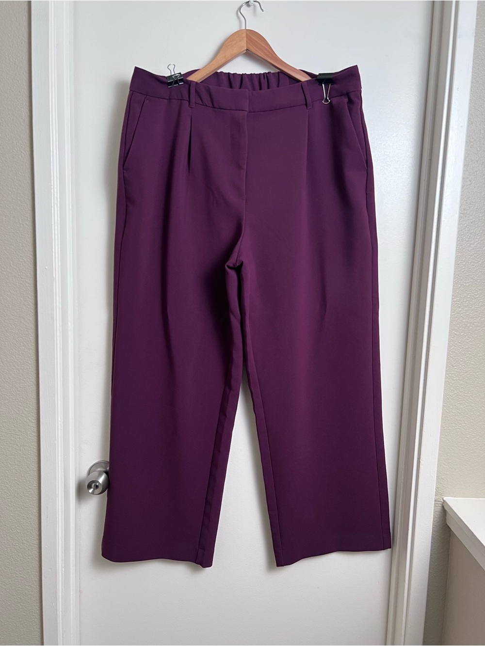 Old Navy Taylor Extra High Rise Wide Leg Trouser Pants Plum XL